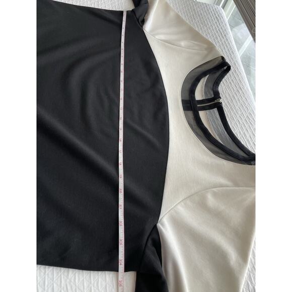 Lane Bryant Short Sleeve Top Blouse White Black Office Career Business Sz 18/20 - Picture 8 of 8